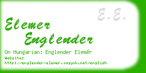 elemer englender business card